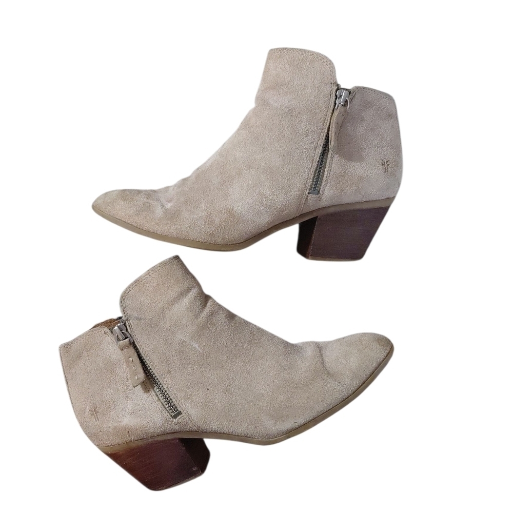 Frye Judith Judy Double Zip Ankle Boot Ash Western Suede Bootie size 9